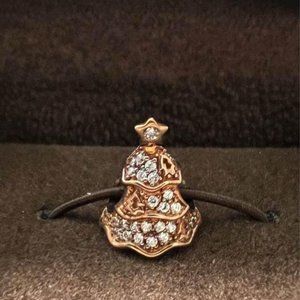New in box Authentic Pandora Rose Gold color Sparkling Christmas Tree CZ Charm